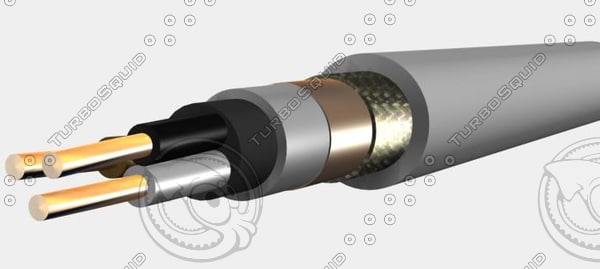 emc mbzh 0 6-1 3d model - EMC mbzh 0,6-1 kV 3x25 + afas16 mm2.max by Cable Master